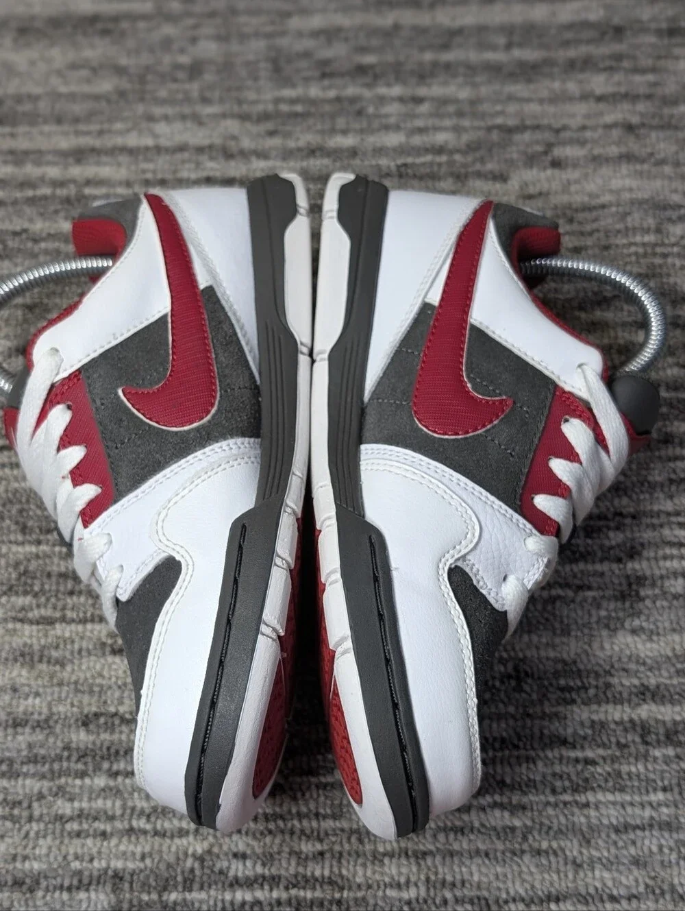 Nike 6.0 Mogan 2 Jr. Skate Shoe - Gray/Red - Size 4Y/6 Women - 386652-017